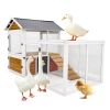 77"Large outdoor chicken coop Wooden chicken coop, duck coop with nest box, bird cage, rabbit cage - waterproof PVC board ( yellow brown gradient 80 "