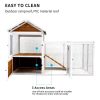 77"Large outdoor chicken coop Wooden chicken coop, duck coop with nest box, bird cage, rabbit cage - waterproof PVC board ( yellow brown gradient 80 "